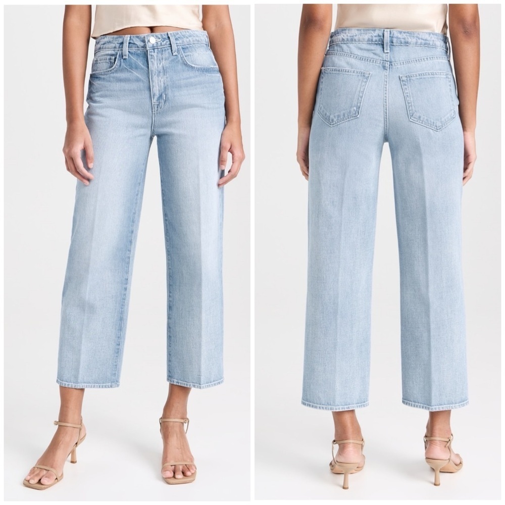 New L’Agence June Ultra High Rise Cropped Stovepipe Jeans Palisade Wash Sz 25